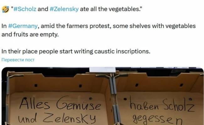 Все овощи съели Шольц и Зеленский: жители Германии постят пустые полки