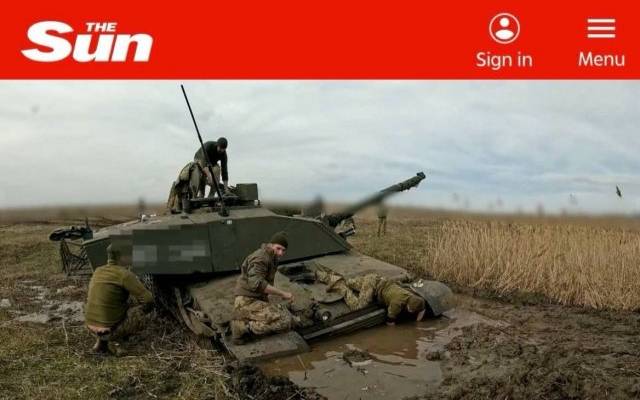 Появились кадры утонувшего украинского танка Challenger 2