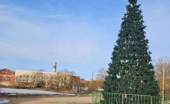 Праздник не уходит: В российском городе до сих пор не убрали новогоднюю елку